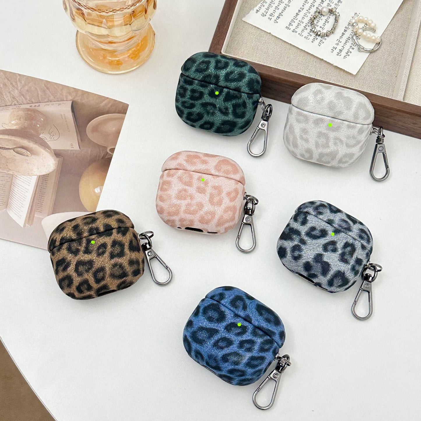 Faux Leopard Print Full Coverage Protective Case for AirPods 4, Premium Stylish Design, AirPods Case