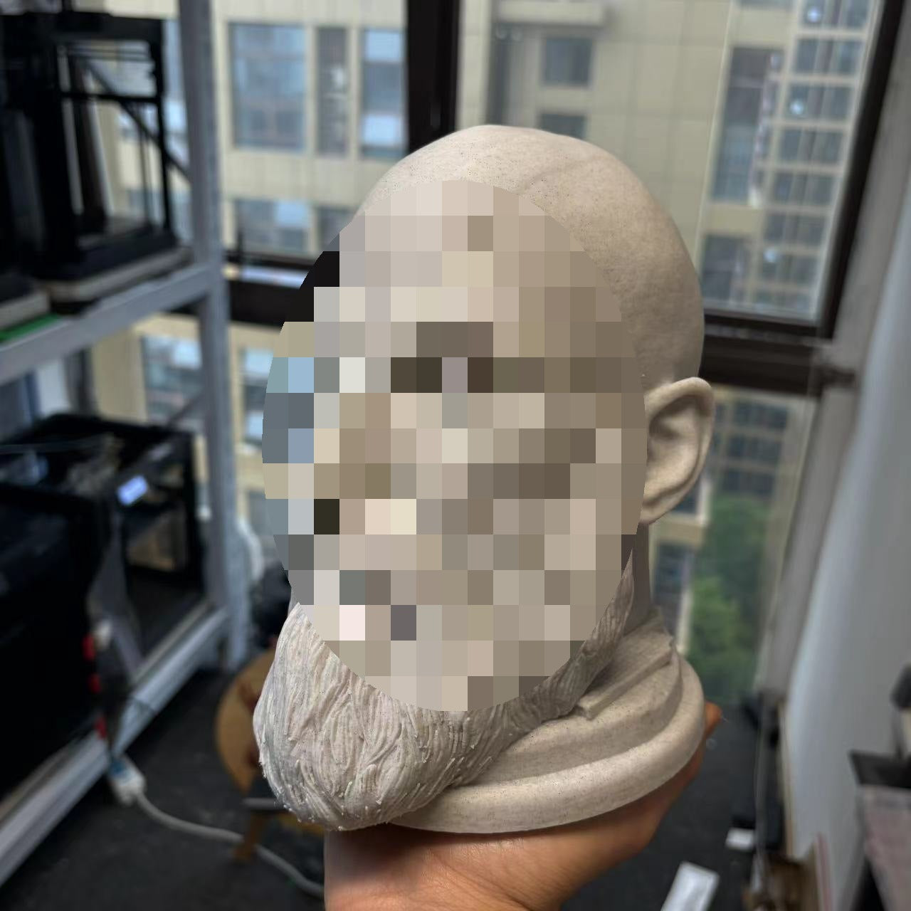 Warrior Kratos Head Sculpture Earphone Stand Headset Holder Desktop Creative Decoration Headphone Rack
