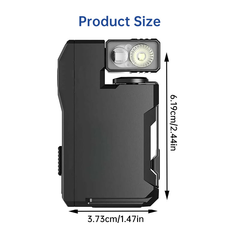 EDC Pocket Flashlight, 400 Lumens, Dual White & RGB Light, Type-C Rechargeable for Outdoor Camping Hiking