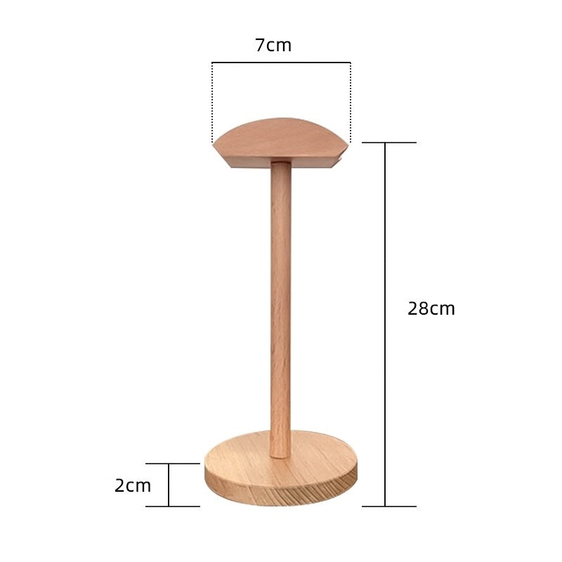 Wholesale Wooden Headset Stand Desktop Earphone Display and Storage Rack for Gaming Hotel Headset Holder