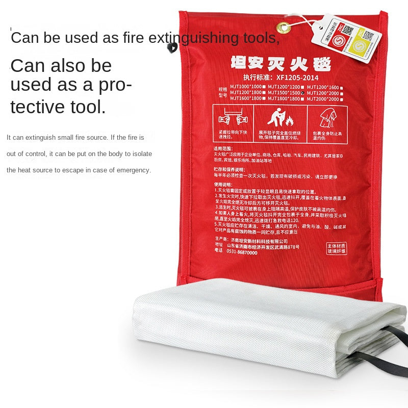 Fire extinguishing blanket for outdoor escape in restaurants