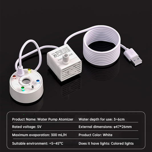 USB 5V Ultrasonic Mist Maker Fogger Pump for Pond, Fountain, Fish Tank & Rockery Landscape Humidifier