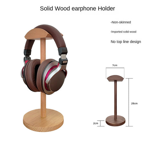 Wholesale Wooden Headset Stand Desktop Earphone Display and Storage Rack for Gaming Hotel Headset Holder